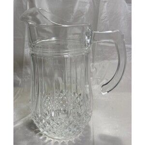 Longchamp Pitcher Cristal d'Arques Durand, ,Excellent, 48oz. Clear 24% Crystal